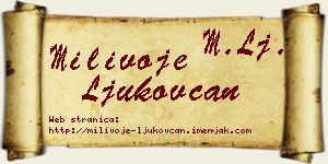 Milivoje Ljukovčan vizit kartica